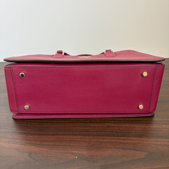 Kate Spade Laurel Way Reese Satchel Crossbody Saffiano Leather Blackberry/Maroon - Picture 8 of 15